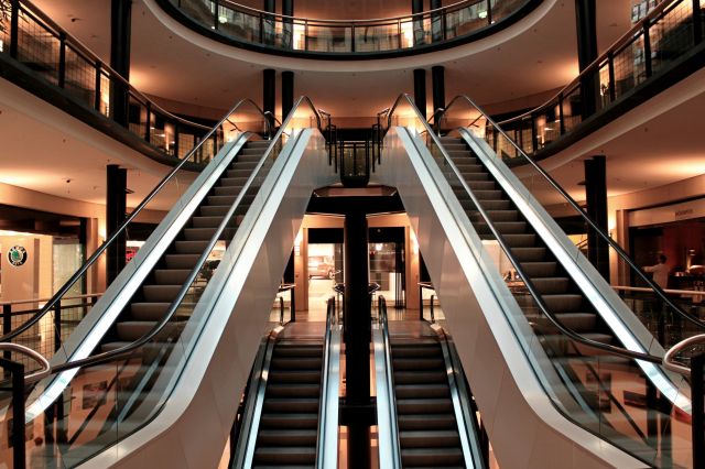 Empty Escalators Inside Building